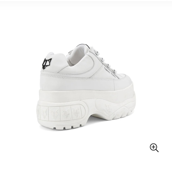 NAKED WOLFE SPORTY WHITE LEATHER SNEAKER WORN - Picture 3 of 7